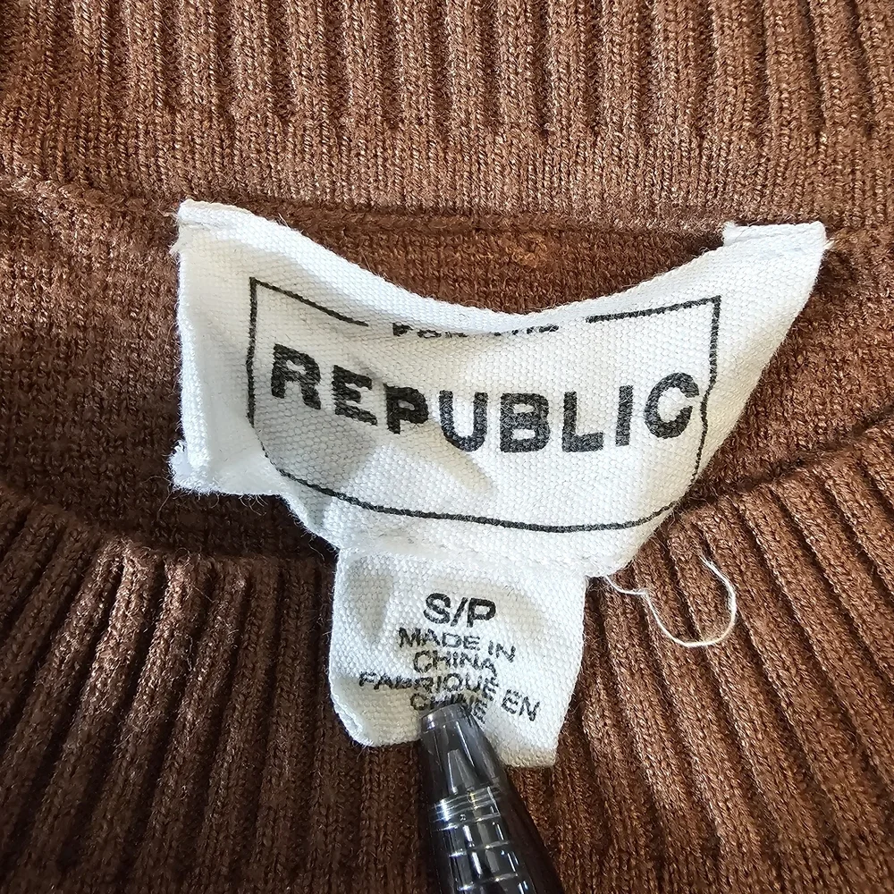 For The Republic Striped Brown and White Women's Sweater
